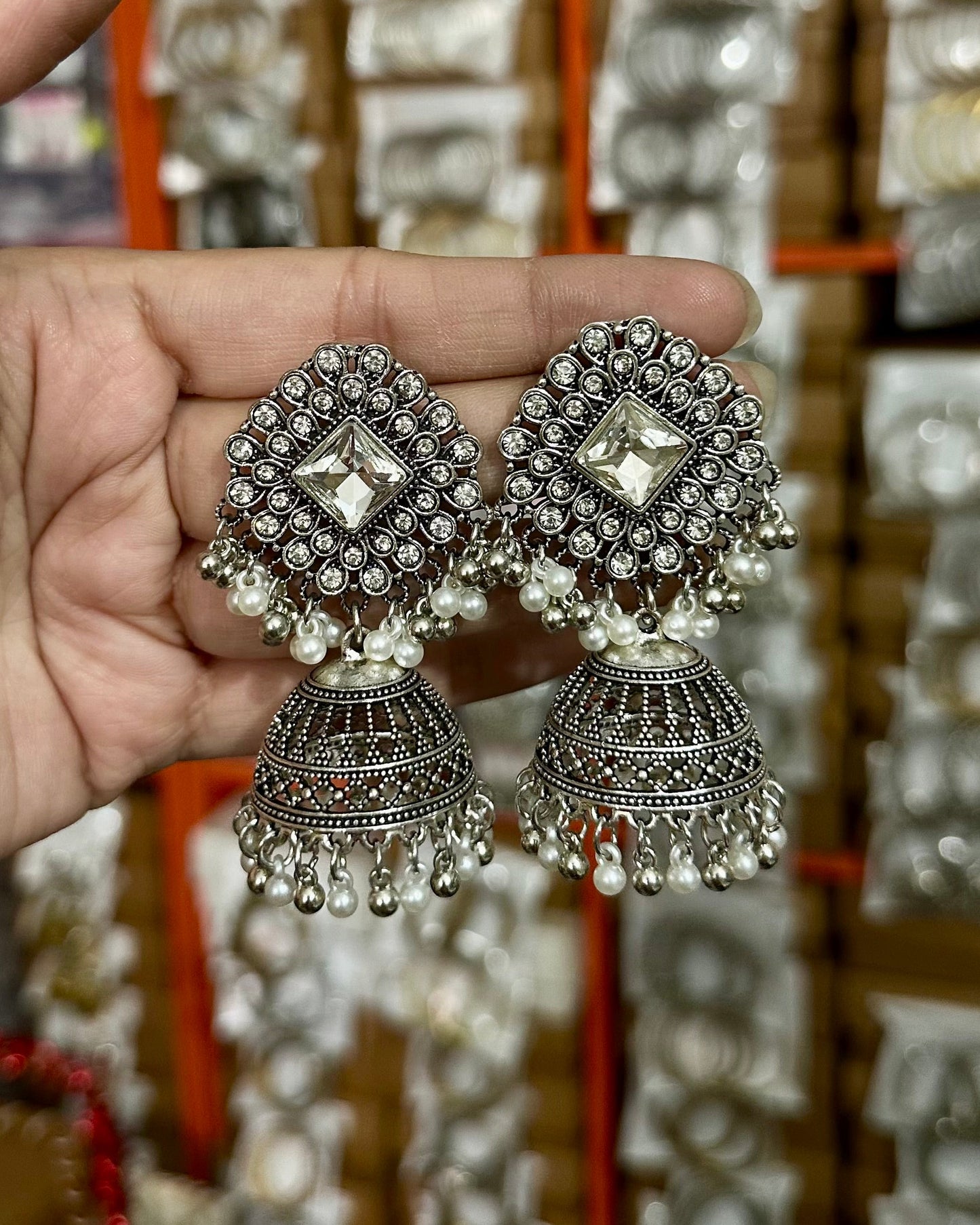 White Jhumka