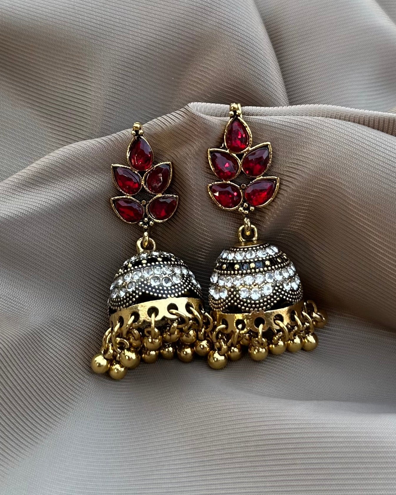 Ruby Jhumka-Red