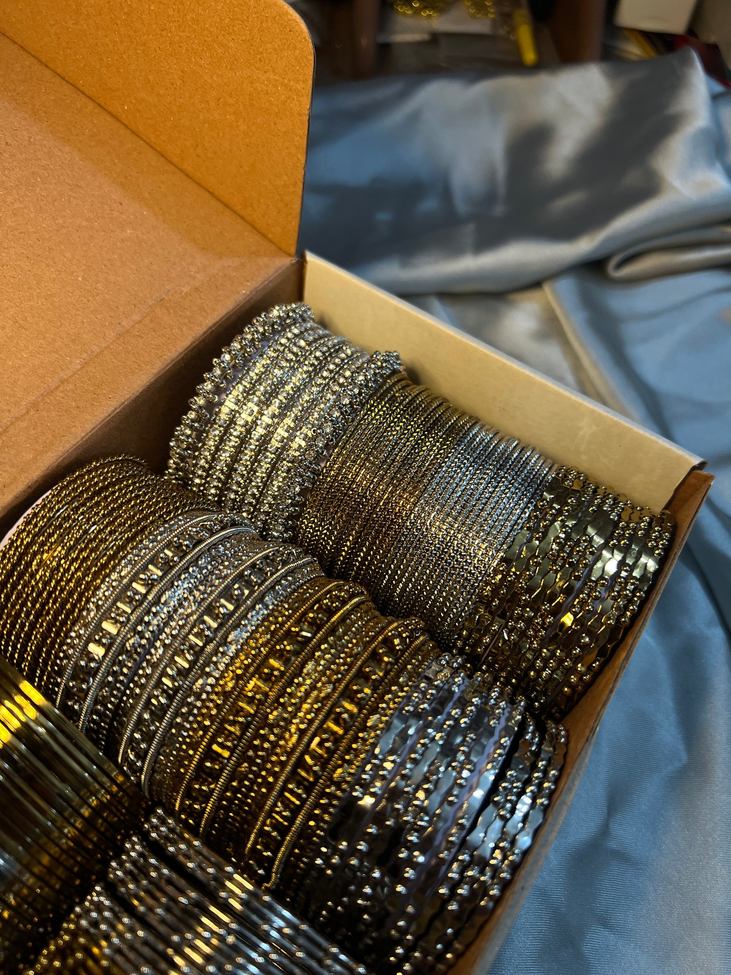 Abiha Gift Box-6 silver& 6 golden bangle sets