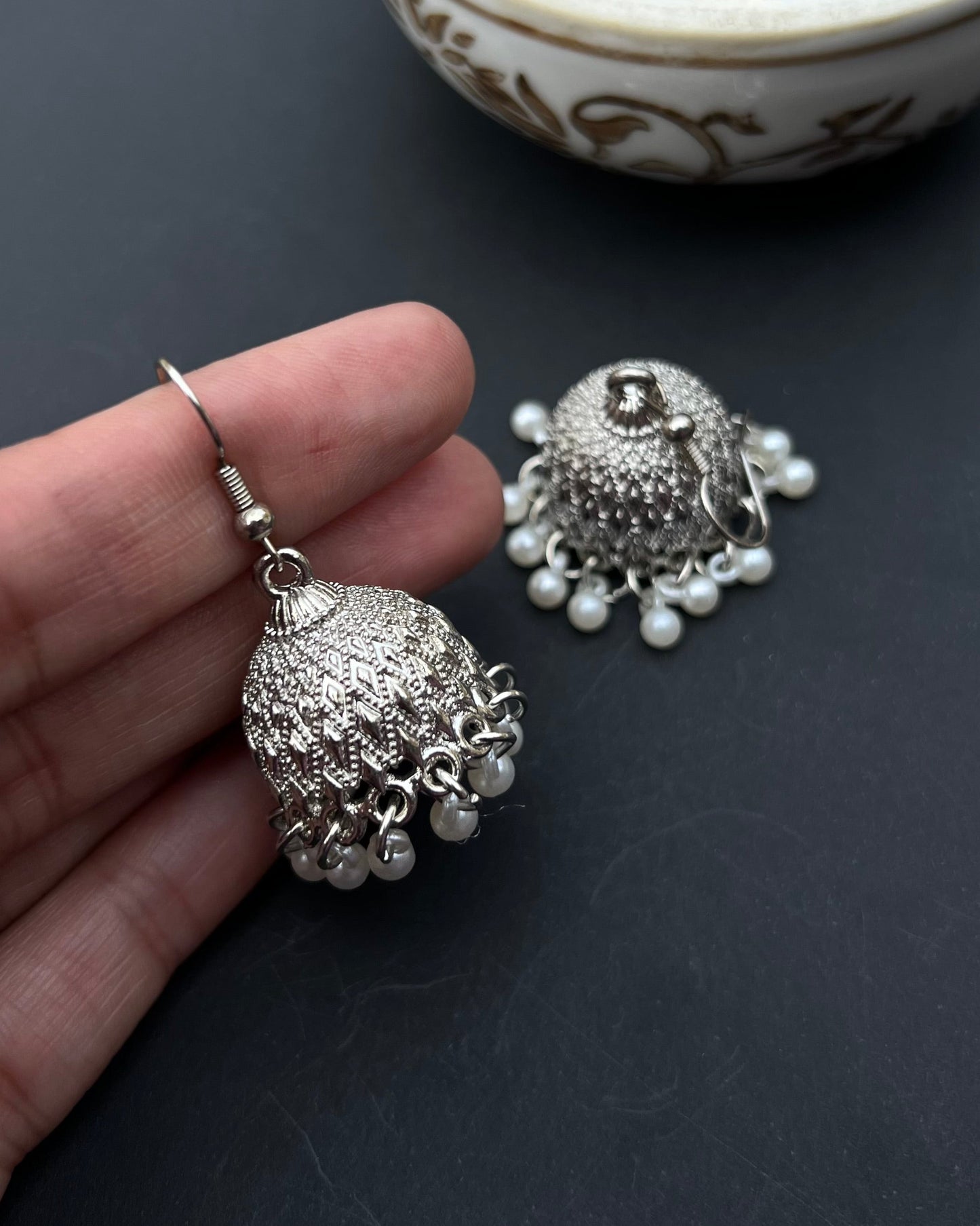 White Jhumka