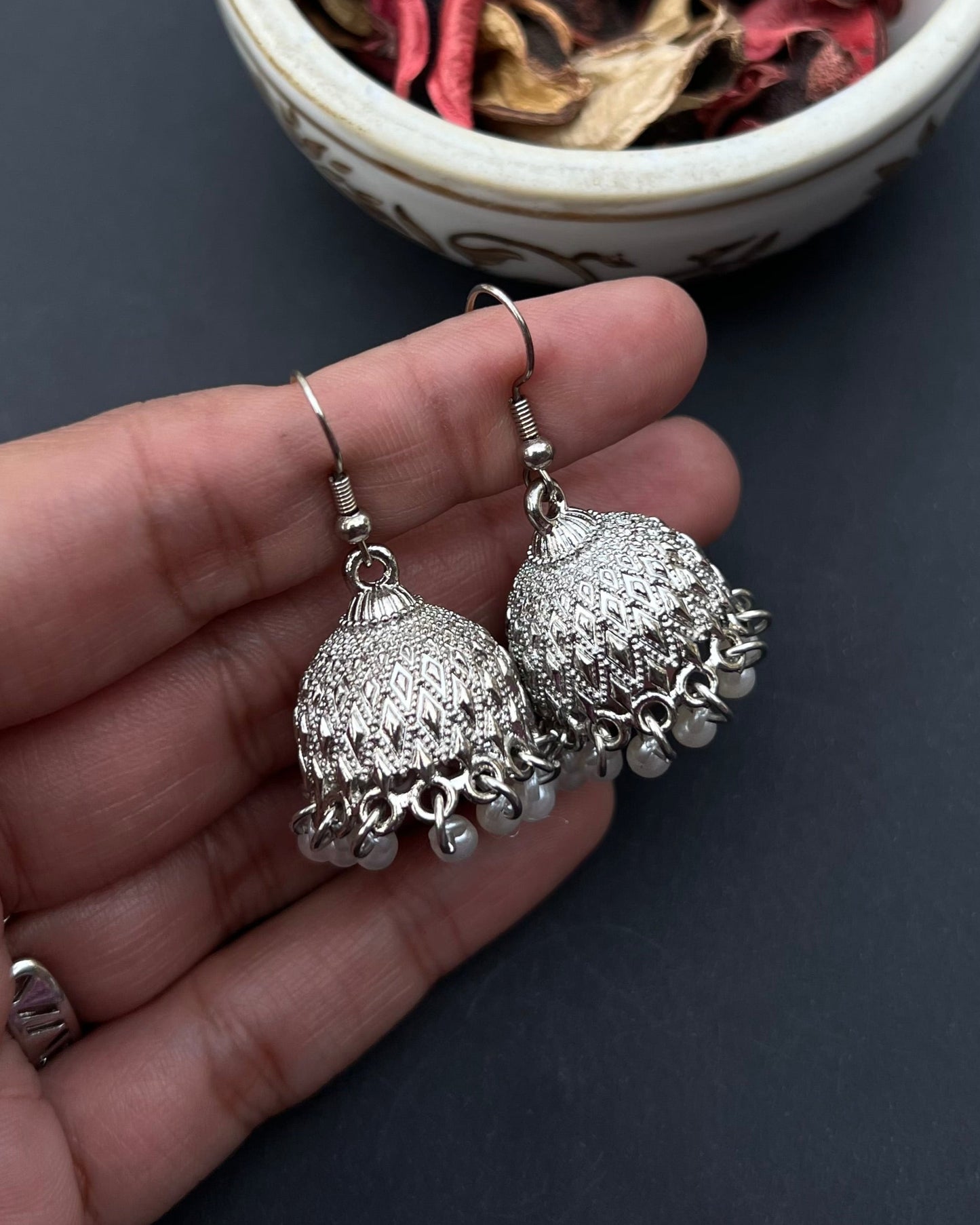 White Jhumka