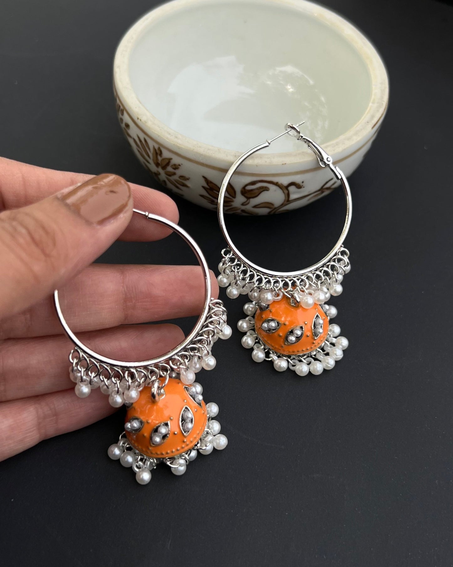 Orange Chandbali