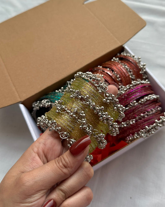 Kashmiri bangles-Silver gungroo