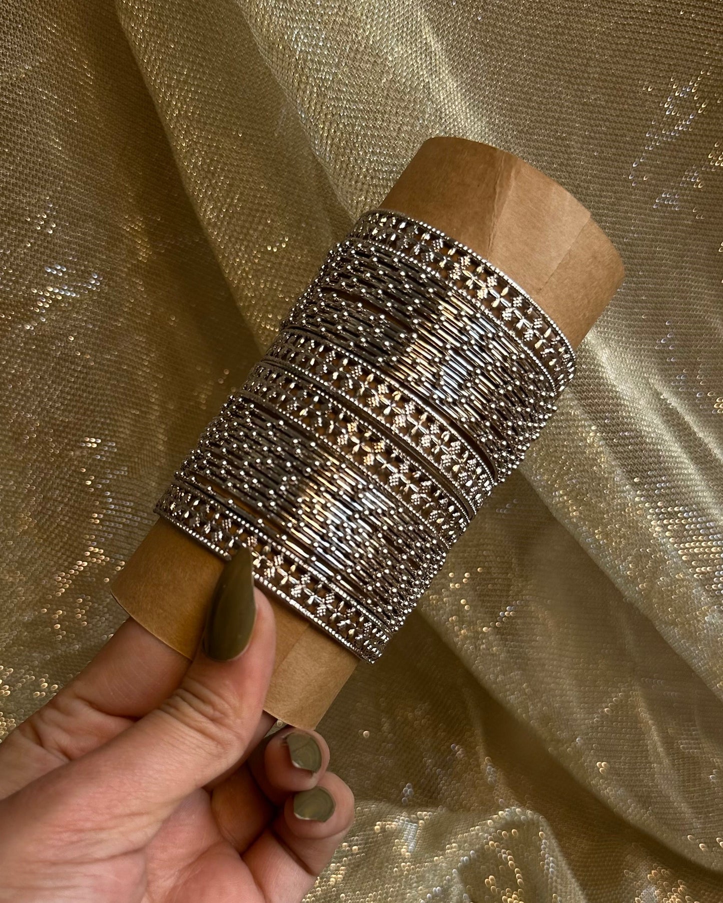 Neesha Bangles-Silver