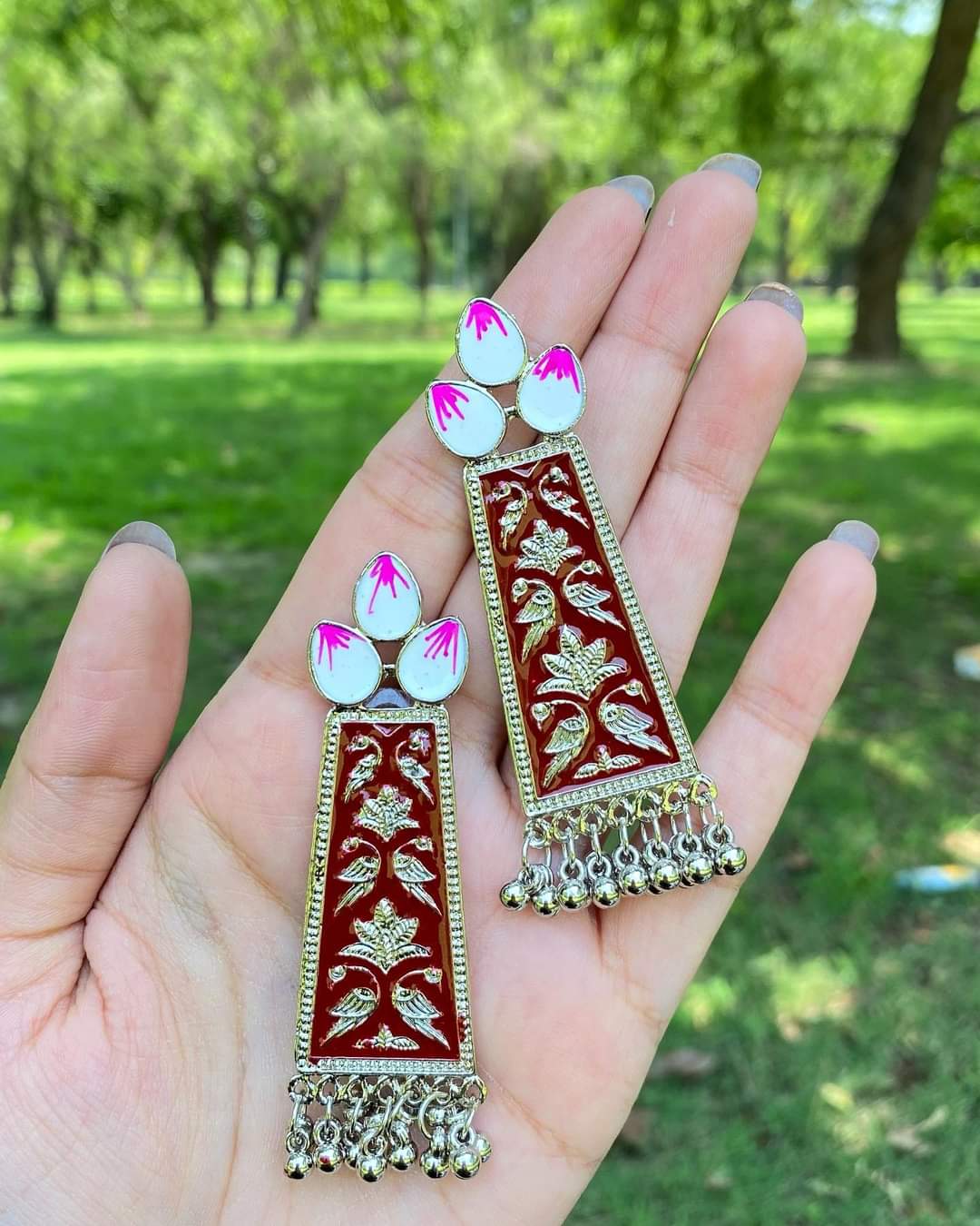 Aroob Meenakari Earrings