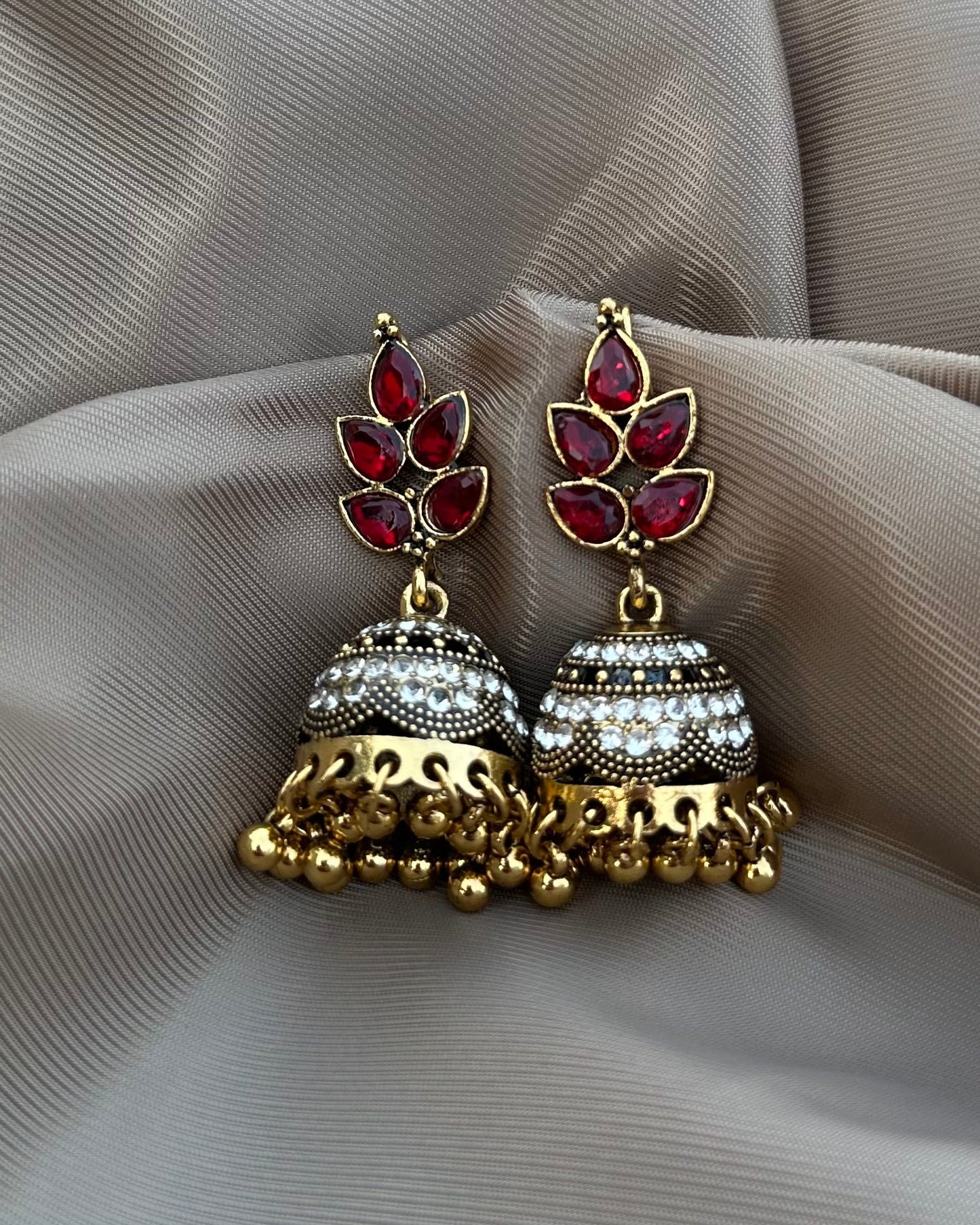Ruby Jhumka-Red