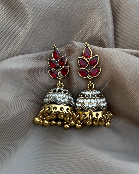 Ruby Jhumka-Red