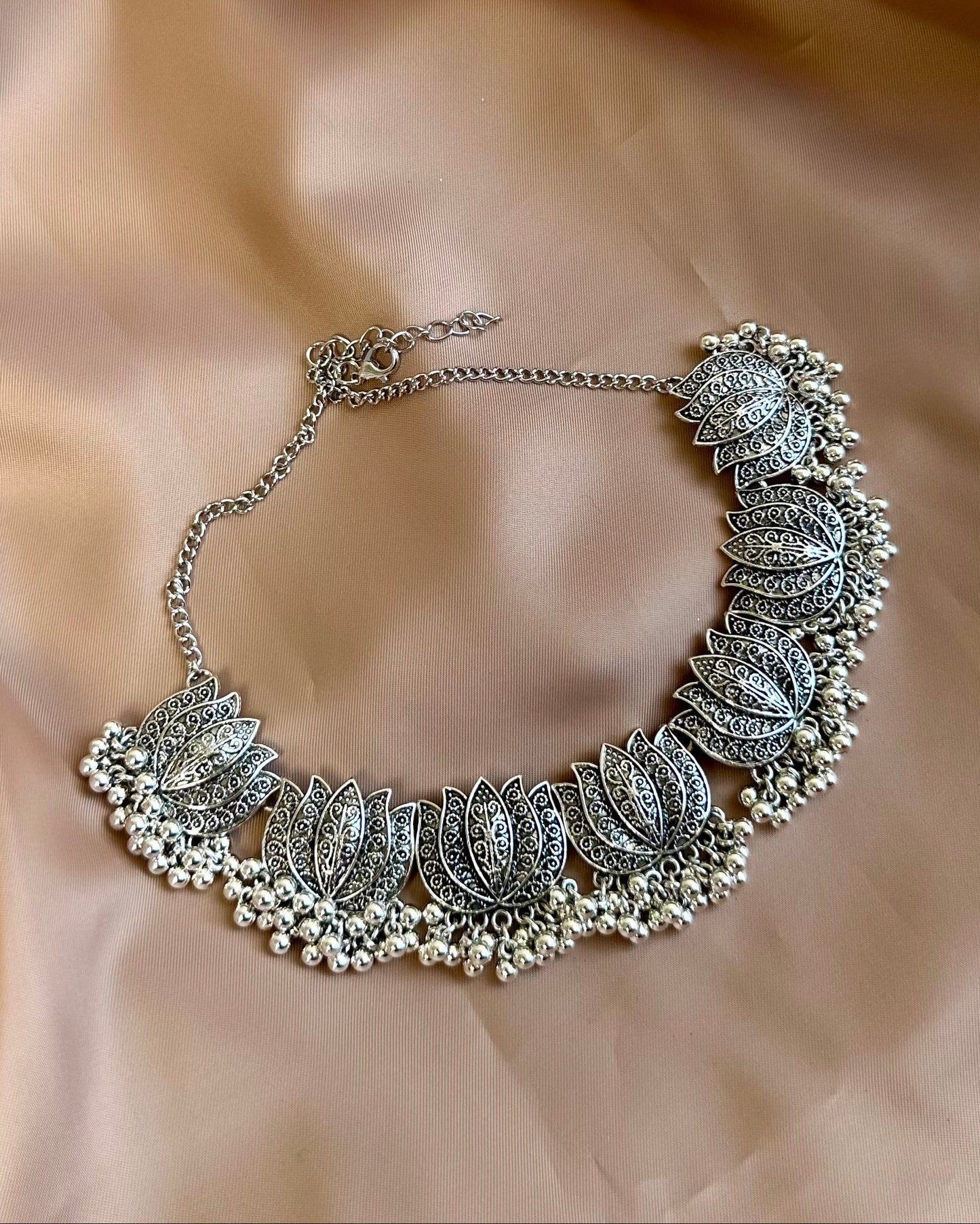 silver Lotus Necklace