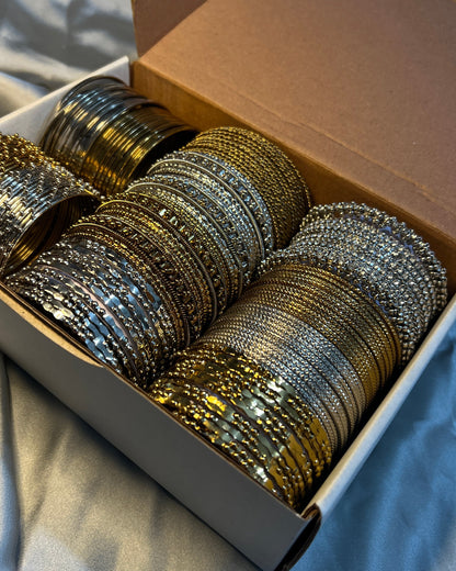 Abiha Gift Box-6 silver& 6 golden bangle sets
