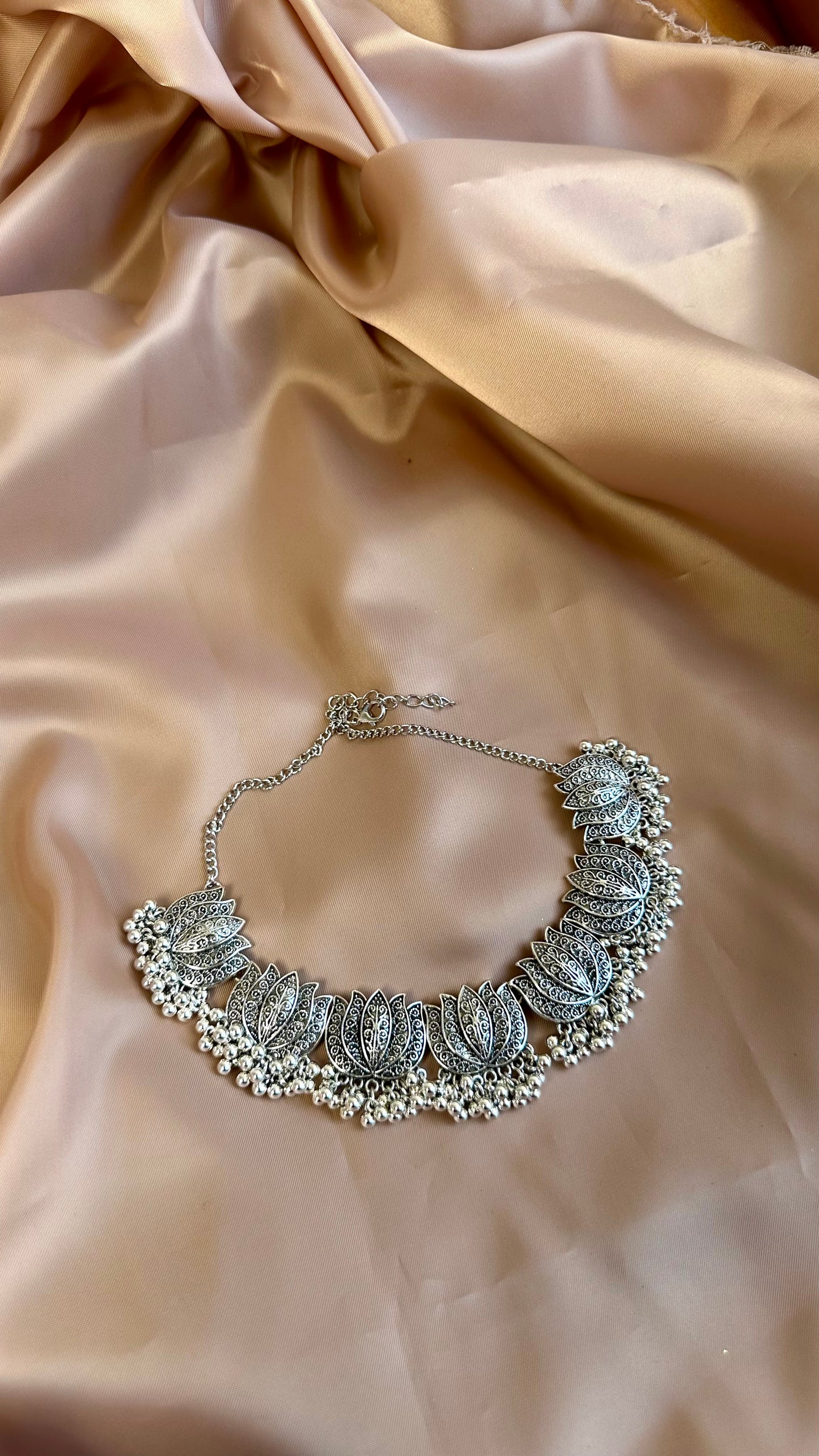 silver Lotus Necklace
