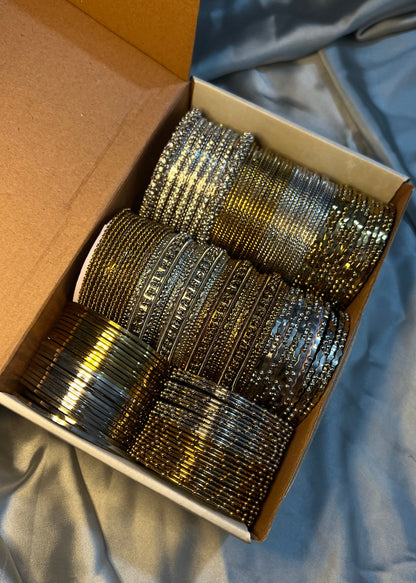 Abiha Gift Box-6 silver& 6 golden bangle sets