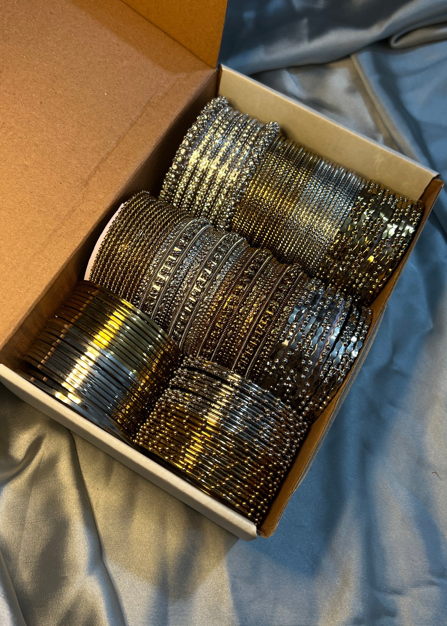 Abiha Gift Box-6 silver& 6 golden bangle sets