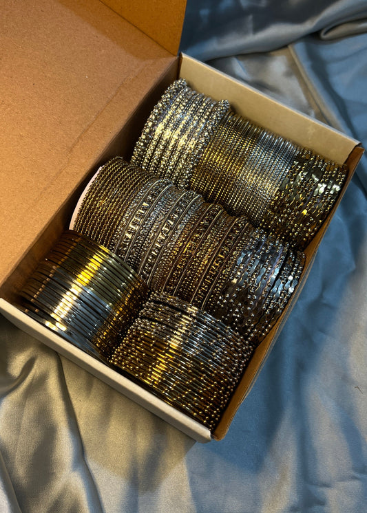 Abiha Gift Box-6 silver& 6 golden bangle sets