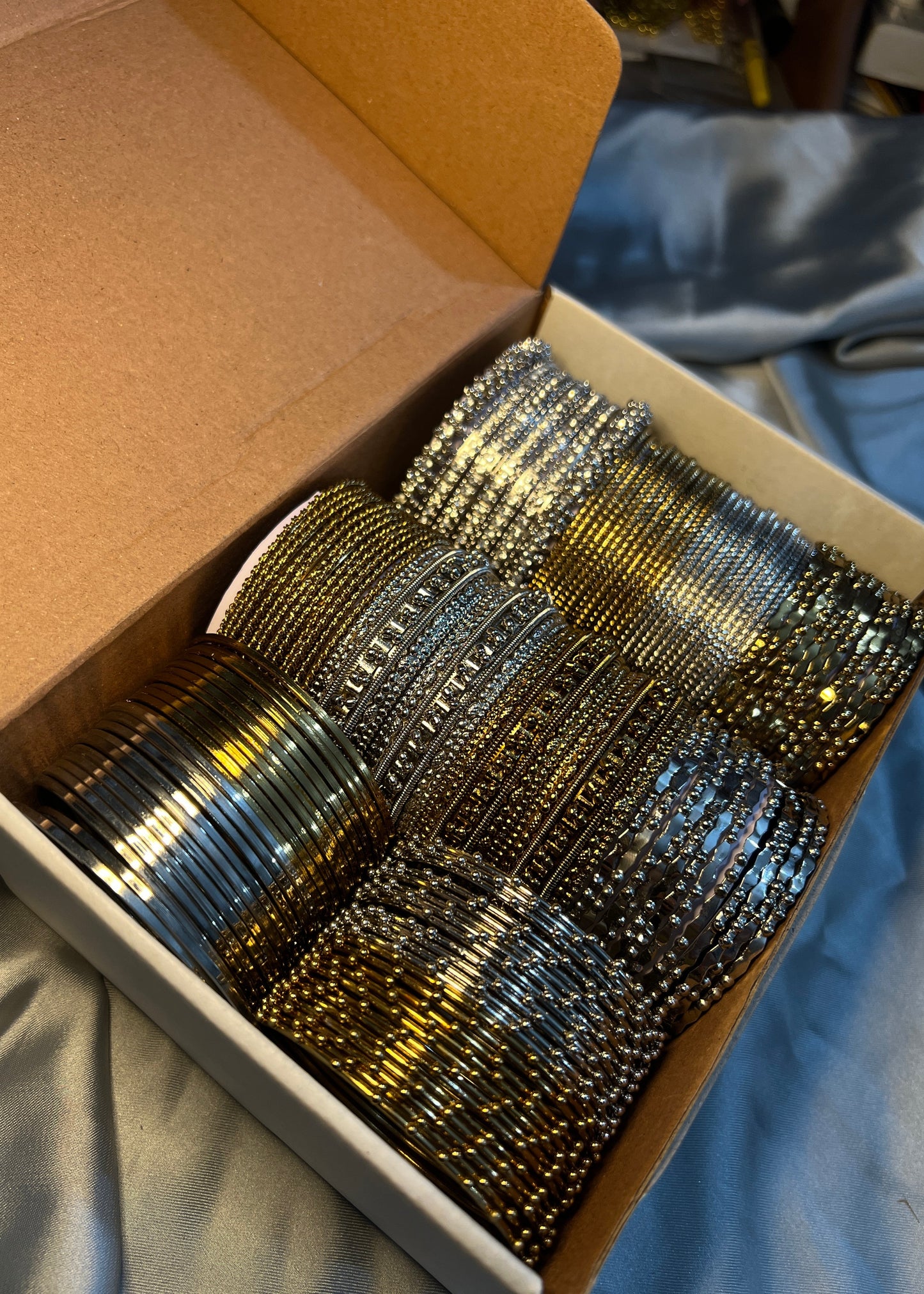 Abiha Gift Box-6 silver& 6 golden bangle sets