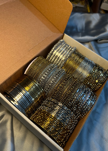 Abiha Gift Box-6 silver& 6 golden bangle sets