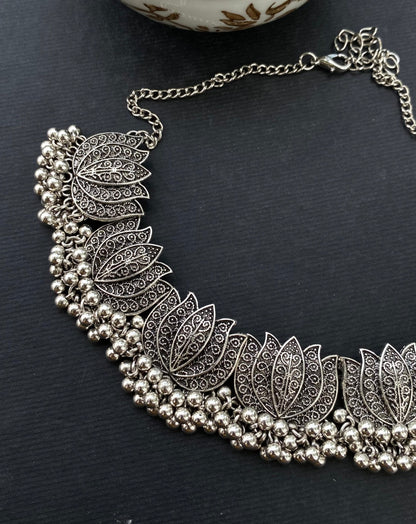 silver Lotus Necklace