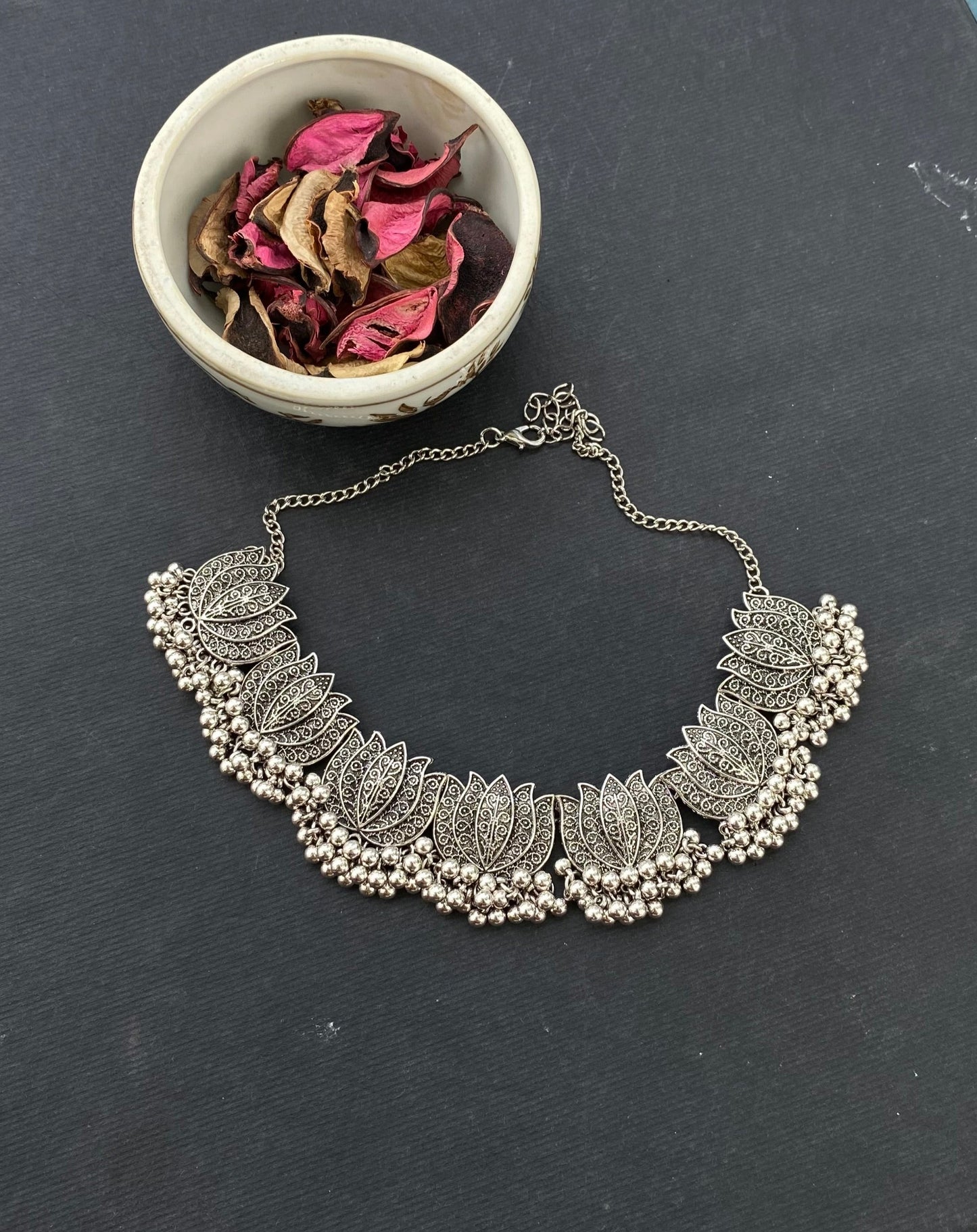 silver Lotus Necklace