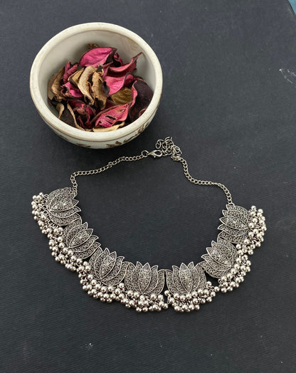 silver Lotus Necklace