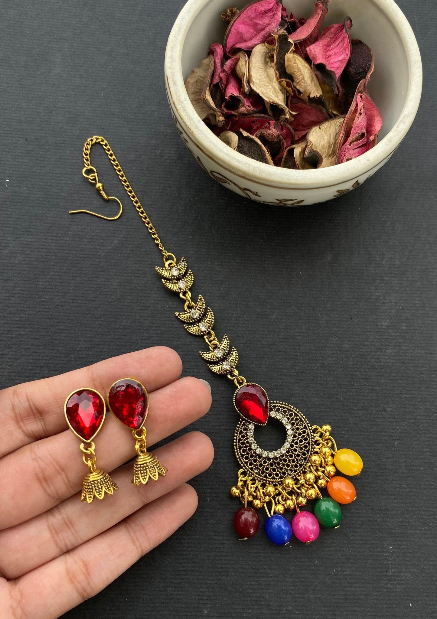 Hania Earrings,Tikka Set