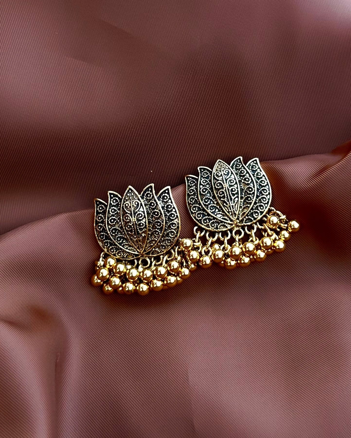 Golden Lotus Earrings