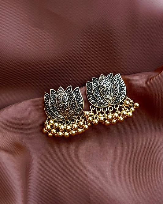 Golden Lotus Earrings
