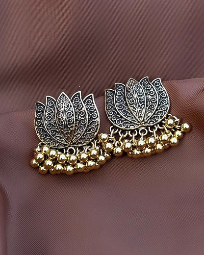 Golden Lotus Earrings