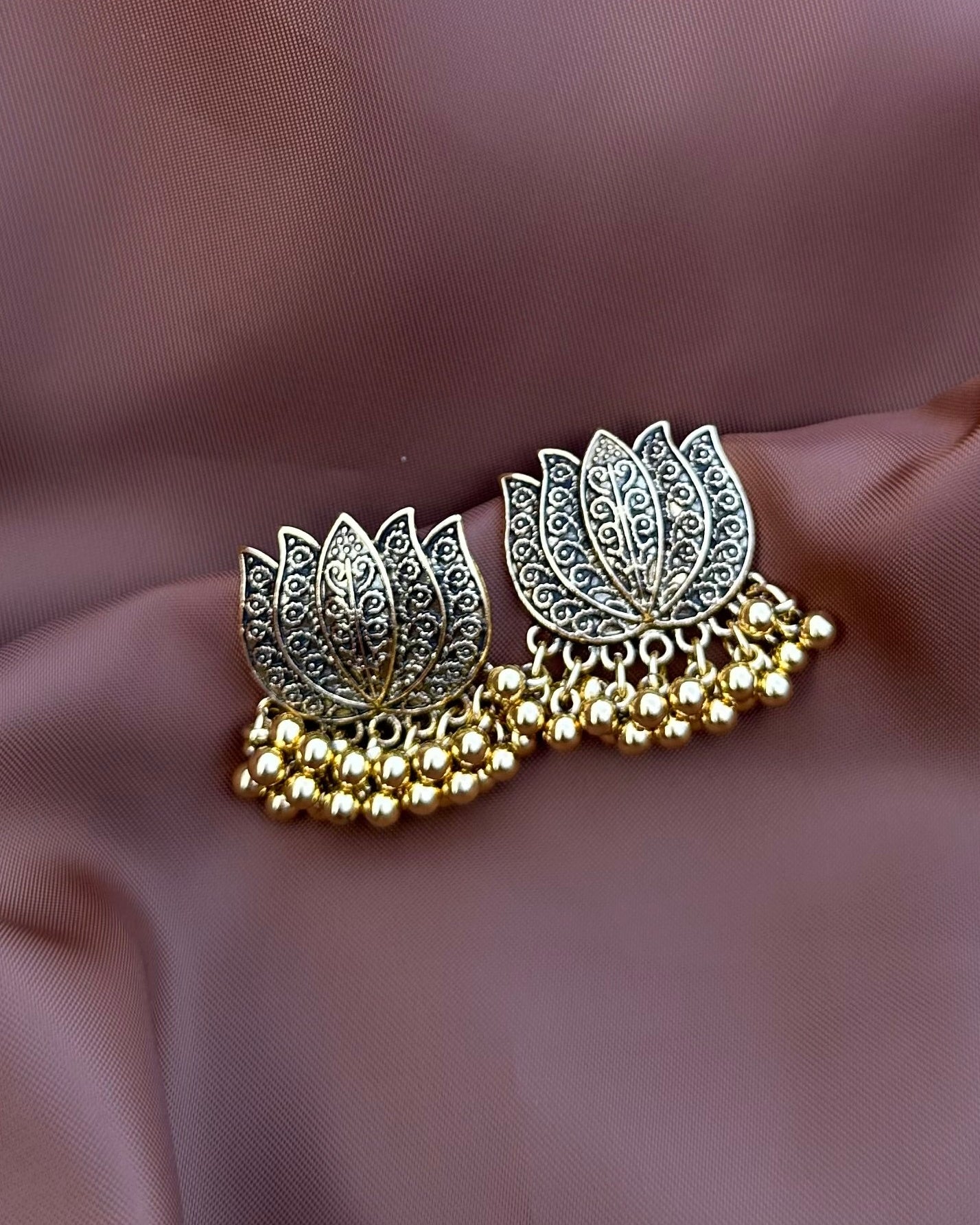 Golden Lotus Earrings